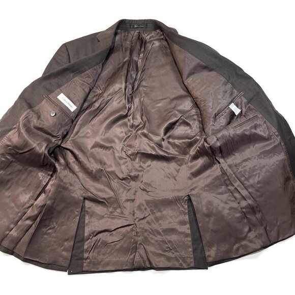 Calvin Klein Brown Sport Suit Jacket Blazer 42 R Wool - Picture 3 of 7